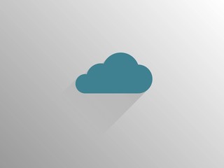 Flat long shadow icon of cloud