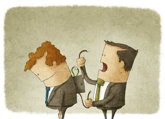 Businessman Fixing another