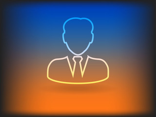 Flat icon of businessman