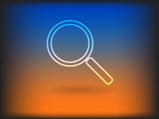 Flat icon of loupe
