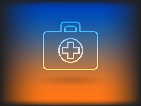 Flat icon of ambulanse