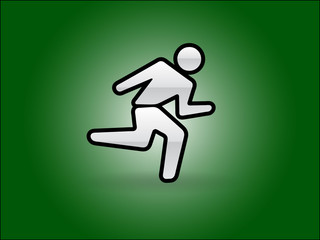 Fototapeta na wymiar Flat icon of running man