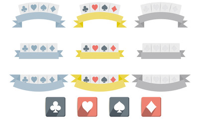 Poker symbols isolated on white background