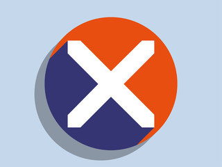 Flat long shadow icon of prohibit