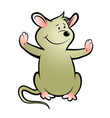 happy mouse spreading hands