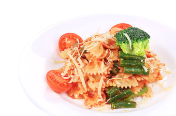 Pasta with parsley and broccoli.