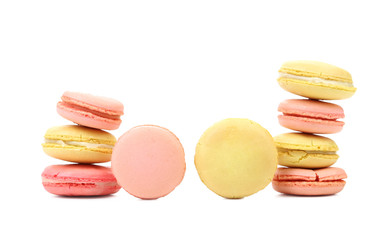 Stack of macaron cakes.