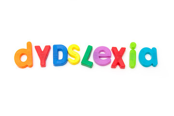 Dyslexia written in magnetic letters