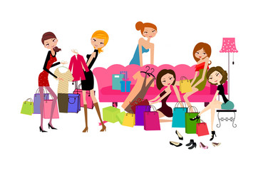 Shopping girls