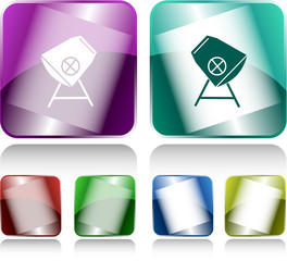 Concrete mixer. Internet buttons. Raster illustration.