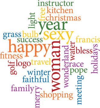 the word woman in word clouds