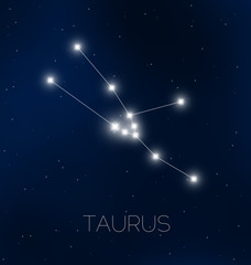 Taurus constellation in night sky