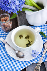Cup of fresh herbal tea
