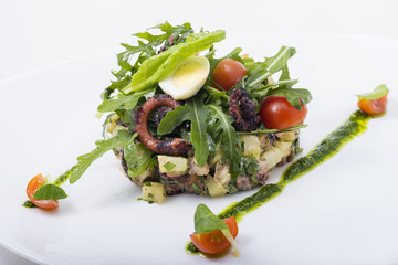 Fresh vegetables with seafood