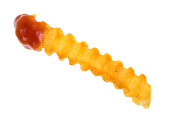 French fry with ketchup