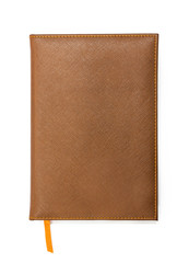 Notebook with brown leather cover