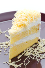 Cheesecake isolated white background