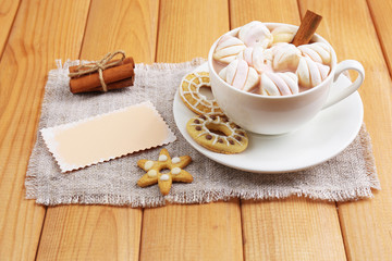 Cup of hot chocolate with marshmallows