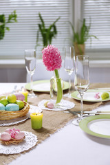 Beautiful holiday Easter table setting