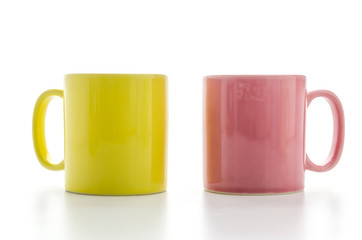 Color mug isolated on white