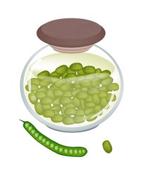A Jar of Pickled Twisted Cluster Bean
