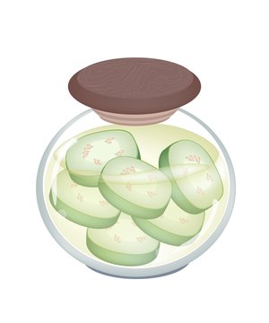 pickled cucumbers in glass jar clip art preview