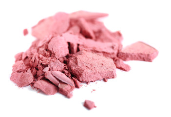 Crushed eyeshadow isolated on white