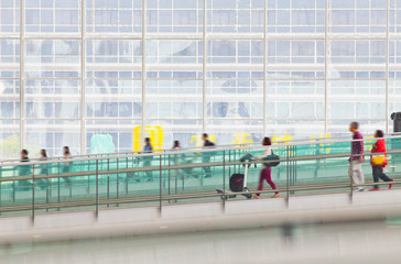 background of airport with travelers