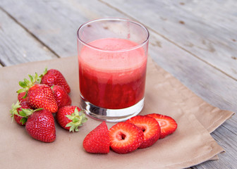 Fresh strawberry smoothie juice
