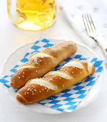 Oktoberfest lye rolls and beer