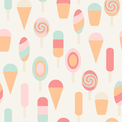Ice cream seamless vintage pattern