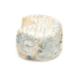 Goats cheese isolated on a white background.
