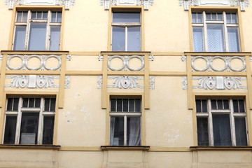 Wall of yellow building