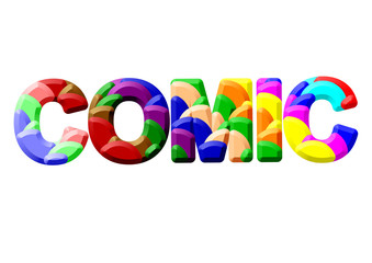 renkli komik yazısı