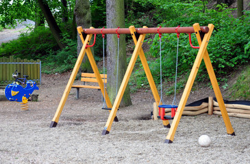 view of the playground in the forest