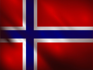 Naklejka premium Norway waving flag vector