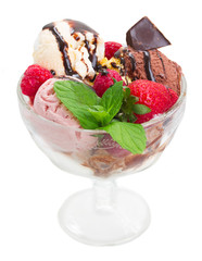 cup of icecream on white