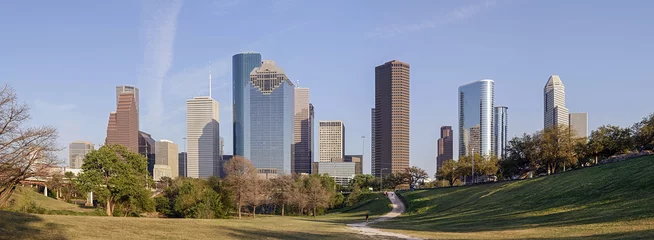 Rucksack Ein Panoramablick auf die Innenstadt von Houston, Texas © kennytong