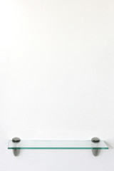 Empty glass shelf holder in modern style
