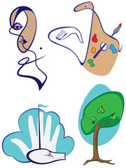 funny cartoon pictures as icons on various topics