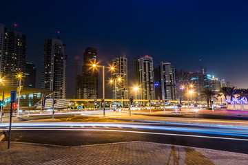 Fototapeta na wymiar Dubai Dowtown at ngiht, United Arab Emirates