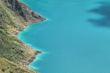 Amazing view of  lake of the Quilotoa caldera