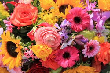 Mixed bouquet in bright colors
