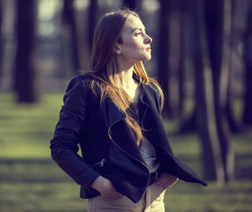portrait of a girl in the park