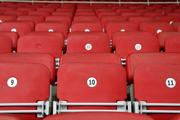 Empty Red Grandstand Stadium Seats