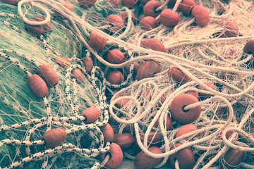 Fishing nets and ropes