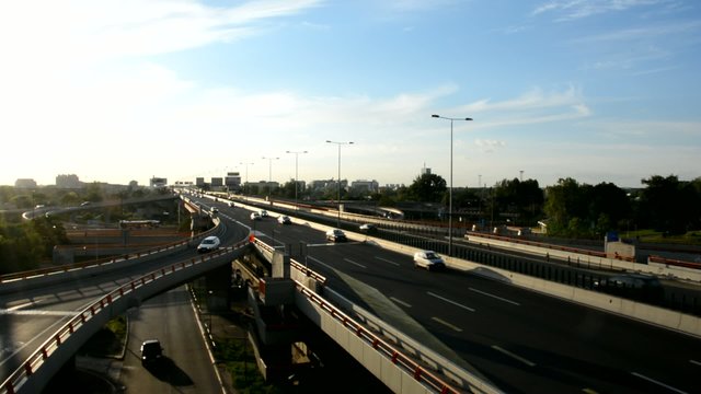 Urban scene on highway