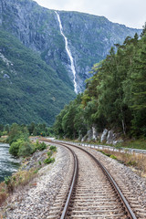 Fototapeta premium Railway in the mountains in the Norway