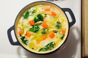 Chicken Noodle Soup in Dutch Oven