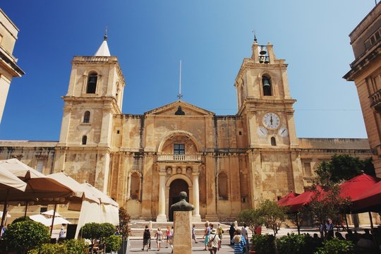 View of the St. John's Co-Cathedral in Valletta, Malta